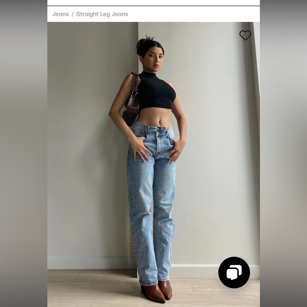 princess polly holly asymmetric straight leg jeans
